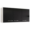 Ver imagem 2 de Armário Cozinha Serviço 3 Portas Aéreo Branco/Preto Pux Cinz