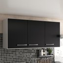 Ver imagem 1 de Armário Cozinha Serviço 3 Portas Aéreo Branco/Preto Pux Cinz