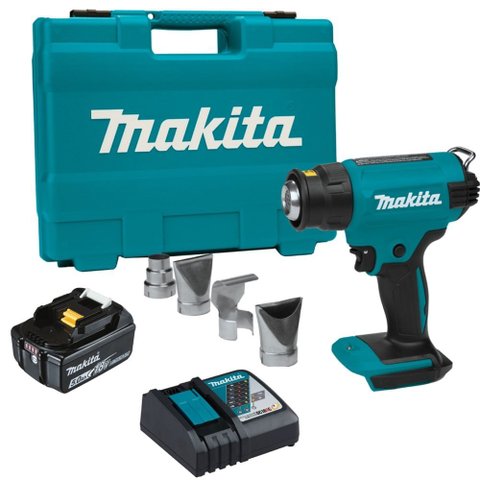 Soprador Térmico com Bateria 5ah Lxt 18 Volts Carregador e Tubeiras + Maleta - Dhg180rt - Makita Sop