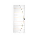 Ver imagem 3 de Kit Porta de Madeira Decorada 215x75cm com Batente de Aço 6cm Neblina MGM Abertura Esquerda Branco
