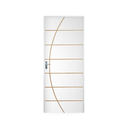 Ver imagem 2 de Kit Porta de Madeira Decorada 215x75cm com Batente de Aço 6cm Neblina MGM Abertura Esquerda Branco