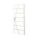 Ver imagem 4 de Kit Porta de Madeira Decorada 215x75cm com Batente de Aço 6cm Neblina MGM Abertura Esquerda Branco