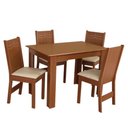 Ver imagem 2 de Conjunto Mesa Retangular Pérola com 4 Cadeiras Paraty Fosca Bagum Bege Naturalle