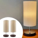 Ver imagem 1 de Kit 2 Abajur Luminaria de Mesa Redondo Interruptor Ref 84 Decoração Casa Sala Quarto Escritório