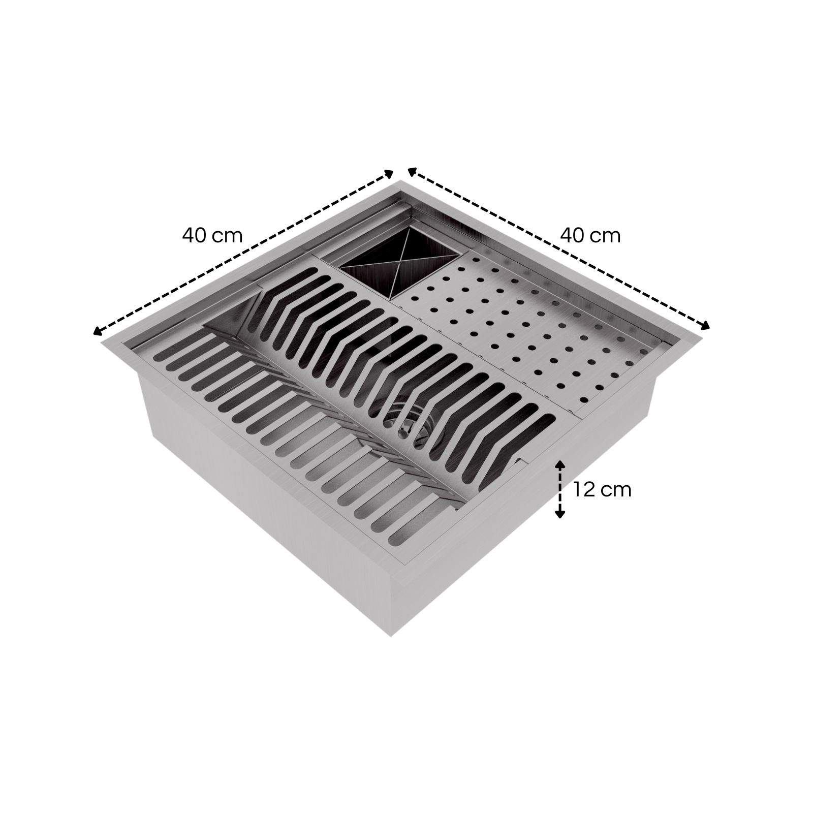 Calha Gourmet Escorredor Inox Tamanho 40x40 Cm Ecosul - 4