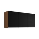 Ver imagem 1 de Armário de Cozinha Aéreo Andréia 120cm Amêndoa/preto - Ajl Móveis