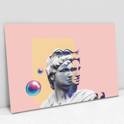 Quadro Decorativo em Canvas Arte Sofisticada TaColado Moldura Flutuante 4,5cm Freijó 120 x 80cm
