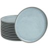Jogo 12 Pratos Cerâmica Azul Rasos 27cm Porto Brasil Bio Breeze Mesa Posta Jantar - 1
