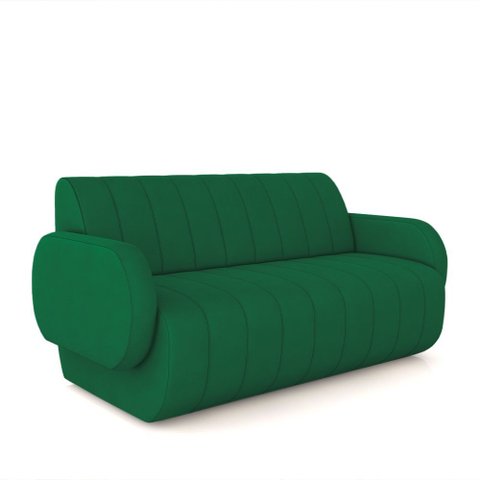 Sofá Decorativo Living Sala de Estar Bornéu 148cm Pés de Madeira Veludo Verde G33 - Gran Belo