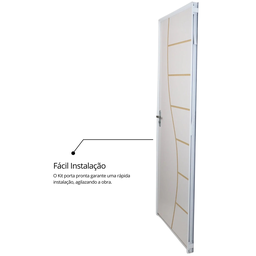 Kit Porta de Madeira Decorada 215x65cm com Batente de Aço 06cm Cantareira Mgm - 9 Kit Porta de Madeira Decorada 215x65cm com Batente de Aço 06cm Cantareira Mgm - 9