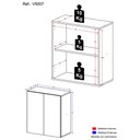 Ver imagem 4 de Gabinete Banheiro 2 Portas Suspenso 63cm Multimóveis V5007 Branco