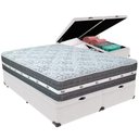 Ver imagem 1 de Cama Box Baú Branco e Colchão Black Graphite Molas Ensacadas King 193x203x27 Anjos