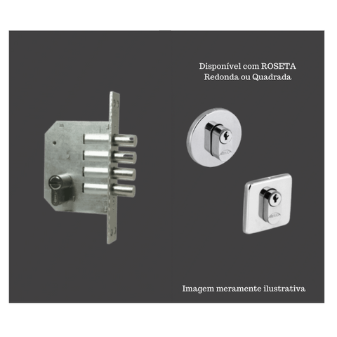 Fechadura Auxiliar - Cilindro 80mm - 4 pinos - 1410 - Quattro - Arouca