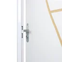 Ver imagem 5 de Kit Porta de Madeira Decorada 215x75cm com Batente de Aço 06cm Cantareira MGM Abertura Esquerda Branco
