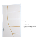 Ver imagem 6 de Kit Porta de Madeira Decorada 215x75cm com Batente de Aço 06cm Cantareira MGM Abertura Esquerda Branco