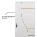 Ver imagem 7 de Kit Porta de Madeira Decorada 215x75cm com Batente de Aço 06cm Cantareira MGM Abertura Esquerda Branco