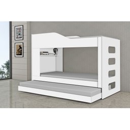 Treliche Hortênsia Solteiro Mdf com Cama Auxiliar:branco - 2
