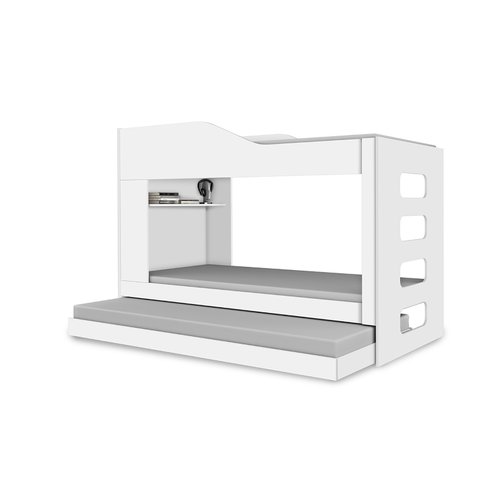 Treliche Hortênsia Solteiro Mdf com Cama Auxiliar:branco