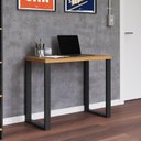 Ver imagem 1 de Escrivaninha Mesa Escritório 100% MDF 89,5cm Industrial Freijó e Preto Marrom