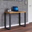 Ver imagem 3 de Escrivaninha Mesa Escritório 100% MDF 89,5cm Industrial Freijó e Preto Marrom