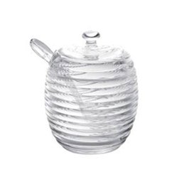 Açucareiro de Cristal com Colher e Tampa Colmeia Lyor 210ml - 1
