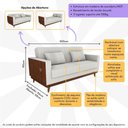 Ver imagem 3 de Sofá-cama 203cm 3 Lugares com Tecido Bouclé Multimóveis Cr45255 Bege