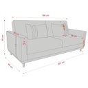 Ver imagem 4 de Sofá-cama 203cm 3 Lugares com Tecido Bouclé Multimóveis Cr45255 Bege