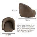Ver imagem 3 de Poltrona Decorativa Organica Joy Base Giratoria Courino Tcs 729 Moll