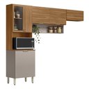 Ver imagem 2 de Kit de Cozinha Compacta Alba 250m com Nicho para Forno - Amêndola Touch/ Nude Prime Tx Demóbile