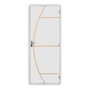 Ver imagem 2 de Kit Porta de Madeira Decorada 215x85cm com Batente de Aço 06cm Gaúcha MGM Abertura Direita Branco