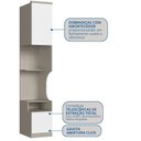 Ver imagem 5 de Mesa de Cabeceira Modulada Reto 1 Porta 2 Gavetas Elegance Cinza