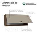 Ver imagem 4 de Armário Aéreo 70 cm 1 Porta Basculante Rustic/Crema Vik Madesa