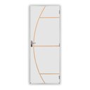 Ver imagem 2 de Kit Porta de Madeira Decorada 215x75cm com Batente de Aço 06cm Gaúcha Mgm Abertura Direita