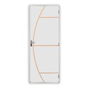 Ver imagem 2 de Kit Porta de Madeira Decorada 215x65cm com Batente de Aço 06cm Gaúcha Mgm Abertura Direita
