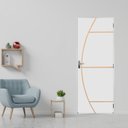 Ver imagem 1 de Kit Porta de Madeira Decorada 215x65cm com Batente de Aço 06cm Gaúcha Mgm