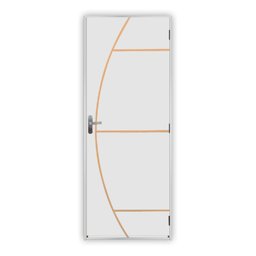 Kit Porta de Madeira Decorada 215x85cm com Batente de Aço 06cm Gaúcha MGM - 2