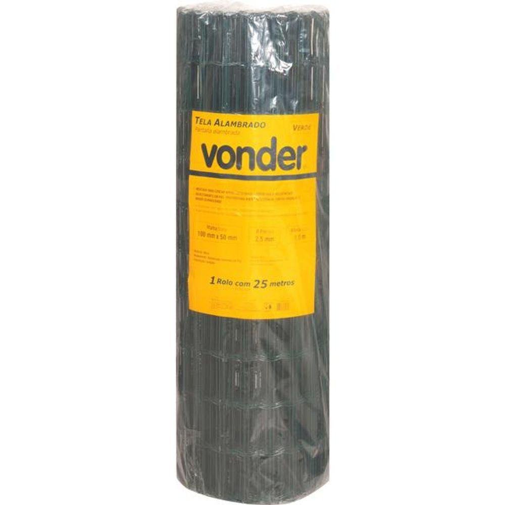 Tela Alambrado Verde 100x50x2,5mm 1,0x25 Metros - 1