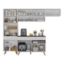 Ver imagem 4 de Armário Cozinha Modulada Compacta 252cm com Balcão Veneza Multimóveis Mp3760 Branco/dourado