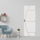 Ver imagem 1 de Kit Porta de Madeira Decorada 215x75cm com Batente de Aço 06cm Gaúcha MGM Abertura Esquerda Branco