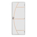 Ver imagem 2 de Kit Porta de Madeira Decorada 215x75cm com Batente de Aço 06cm Gaúcha MGM Abertura Esquerda Branco