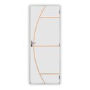 Ver imagem 2 de Kit Porta de Madeira Decorada 215x65cm com Batente de Aço 06cm Gaúcha Mgm Abertura Esquerda