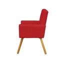 Ver imagem 4 de Poltrona Cadeira Decorativa c/ Costas Vazadas Camila Pés Palito Suede Vermelho - LM DECOR
