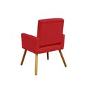 Ver imagem 3 de Poltrona Cadeira Decorativa c/ Costas Vazadas Camila Pés Palito Suede Vermelho - LM DECOR