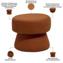 Ver imagem 3 de Puff Redondo Orgânico Quarto Infantil Laura D02 Bouclê Terracota B-125 - Lyam Decor