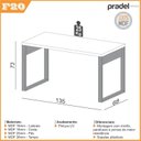 Ver imagem 3 de Escrivaninha Mesa de Escritório Industrial 100% MDF 135cm Freijó/Preto