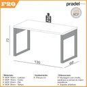 Ver imagem 3 de Escrivaninha Mesa de Escritório Industrial 100% MDF 135cm Freijó/Preto