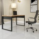 Ver imagem 1 de Escrivaninha Mesa Escritório 135cm Industrial Freijó E Preto