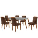 Ver imagem 2 de Mesa de Jantar Copper 180cm Tampo Mdf Vidro Canto Copo e 6 Cadeiras Melissa