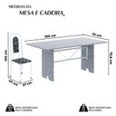 Ver imagem 3 de Conjunto para Sala de Jantar com 8 Cadeiras Lara Cinza/Preto/Branco