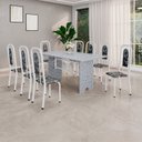 Ver imagem 1 de Conjunto para Sala de Jantar com 8 Cadeiras Lara Cinza/Preto/Branco